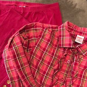 Gymboree girls size 12 button-down shirt and leggings